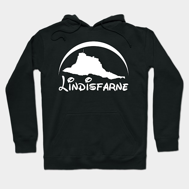 Lindisfarne Castle (White Logo) Hoodie by Ragetroll